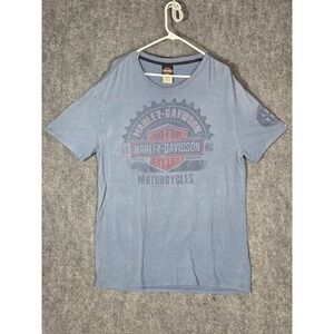 Harley Davidson Motorcycles Graphic T Shirt Mens Sz Large Blue Abilene Tx Biker